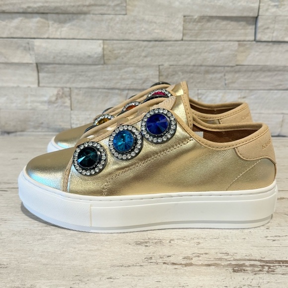 Kurt Geiger Laney Gold Octavia Jewel Studded Embellished Platform Sneakers 36.5 - Picture 5 of 13